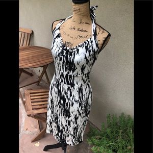 NWOT Ann Taylor Black & White Printed Halter Dress